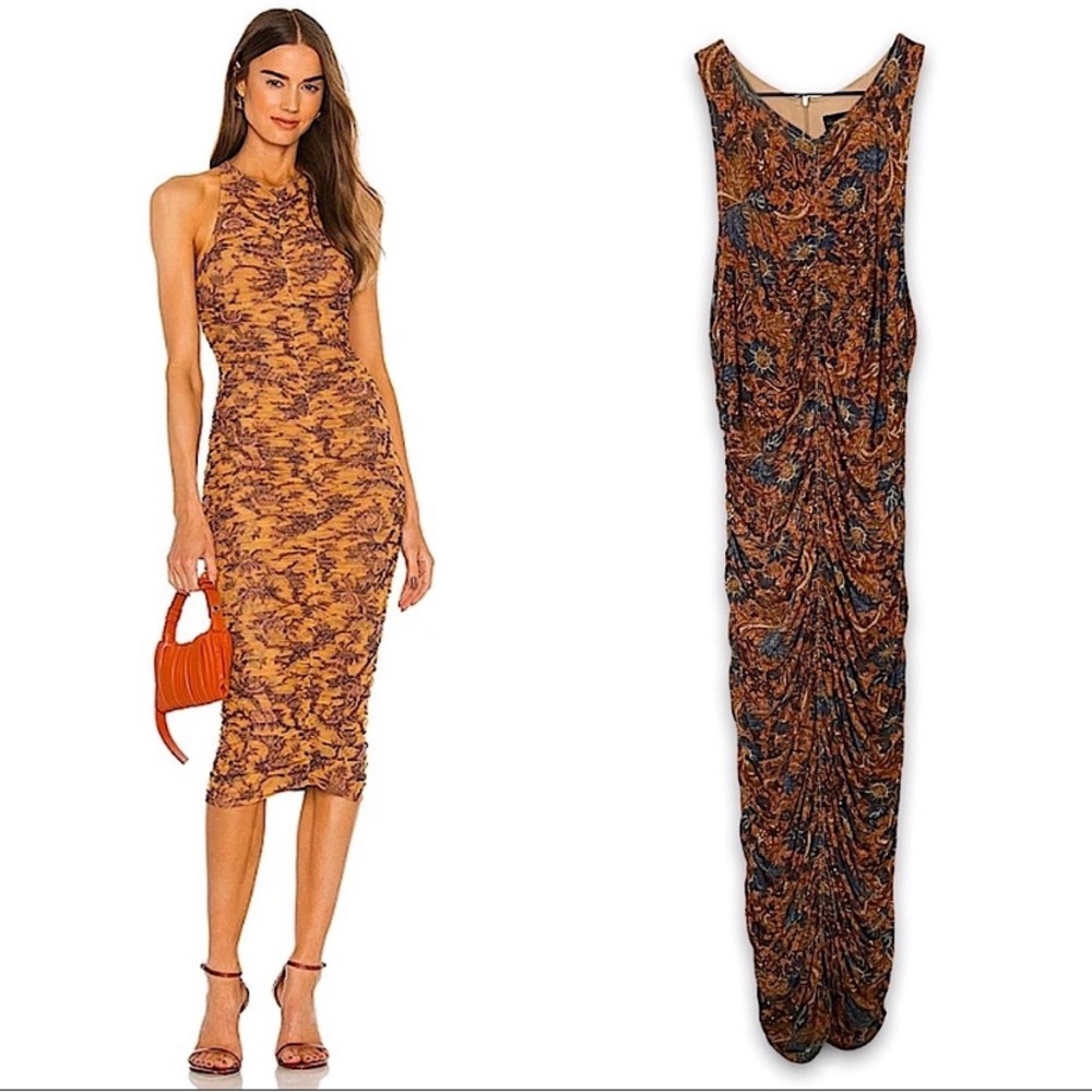 REVOLVE X HOUSE HARLOW Midi Dress
Ruched Draped Sleeveless Bodycon Floral